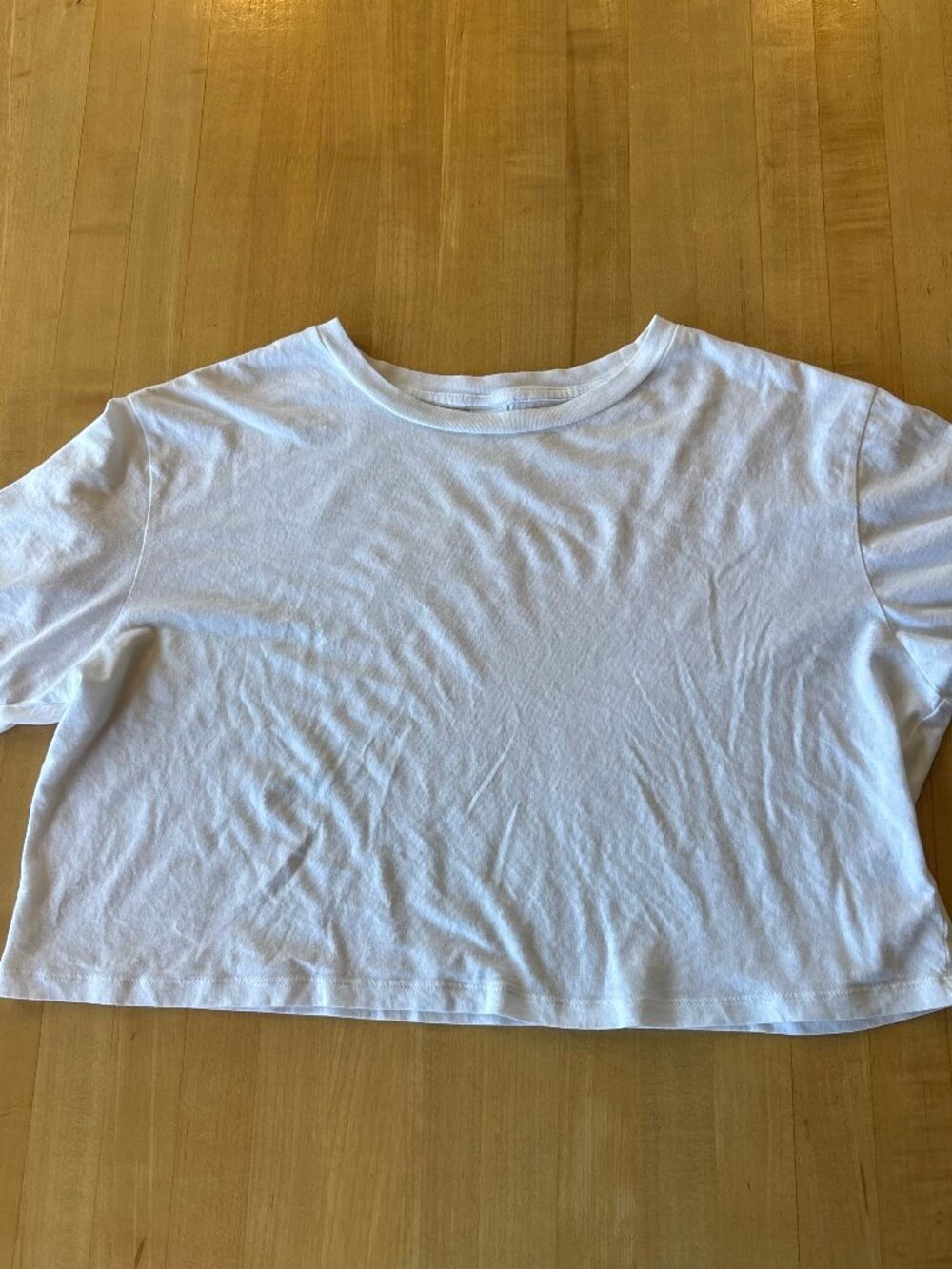 Abound White Crewneck Boxy Oversized Crop Tshirt Cotton Modal SZ M Shirt Top - Picture 2 of 5